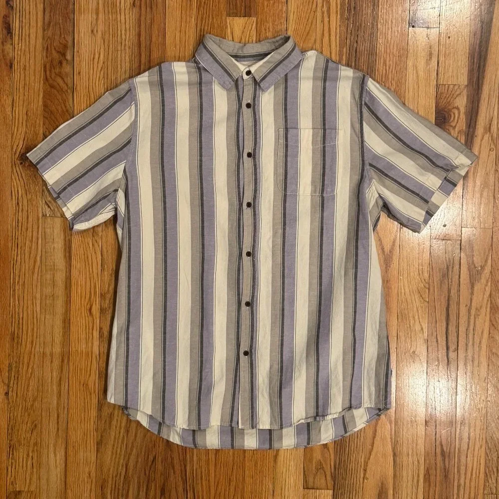 Katin Kenwood Short Sleeve Shirt Kenwood Lavender Linen Shirt Size Large - Picture 2 of 6